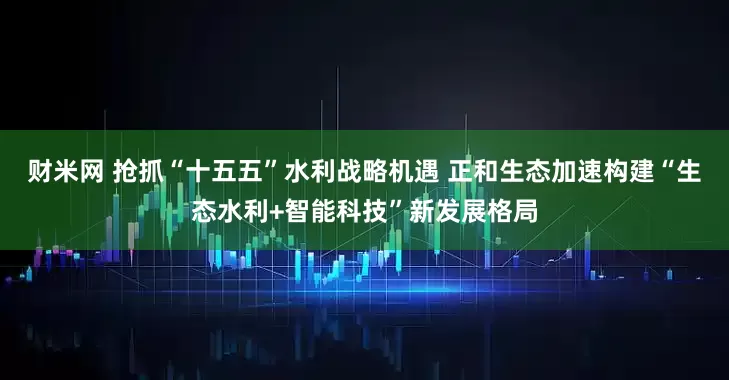 财米网 抢抓“十五五”水利战略机遇 正和生态加速构建“生态水利+智能科技”新发展格局