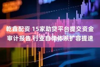 乾鑫配资 15家助贷平台提交资金审计报告 行业自律体系扩容提速